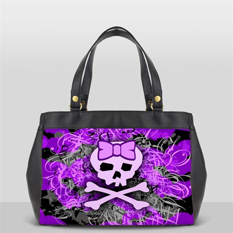 Purple Girly Skull Oversize Office Handbag (Two Sides) from ArtsNow.com Back