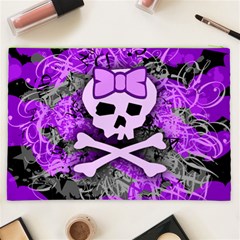 Purple Girly Skull Cosmetic Bag (XXL) from ArtsNow.com Back