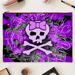 Purple Girly Skull Cosmetic Bag (XXXL) from ArtsNow.com Front