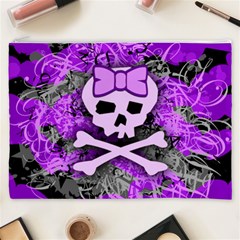 Purple Girly Skull Cosmetic Bag (XXXL) from ArtsNow.com Front