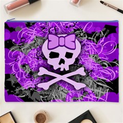 Purple Girly Skull Cosmetic Bag (XXXL) from ArtsNow.com Front