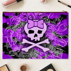 Purple Girly Skull Cosmetic Bag (XXXL) from ArtsNow.com Back