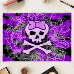 Purple Girly Skull Cosmetic Bag (XXXL) from ArtsNow.com Back