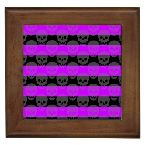 Purple Goth Skulls  Framed Tile from ArtsNow.com Front