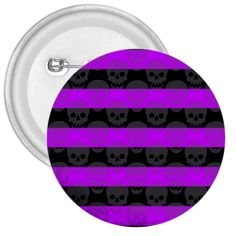 Purple Goth Skulls  3  Button from ArtsNow.com Front