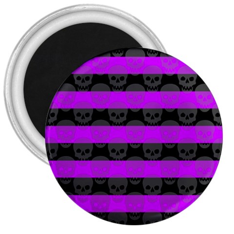 Purple Goth Skulls  3  Magnet from ArtsNow.com Front