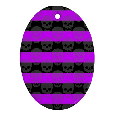 Purple Goth Skulls  Ornament (Oval) from ArtsNow.com Front