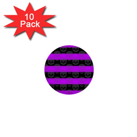 Purple Goth Skulls  1  Mini Button (10 pack)  from ArtsNow.com Front