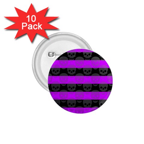 Purple Goth Skulls  1.75  Button (10 pack)  from ArtsNow.com Front