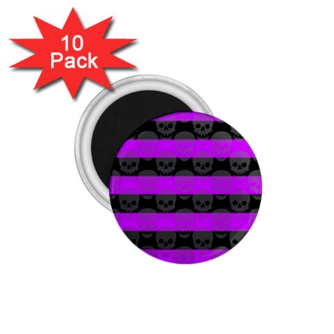 Purple Goth Skulls  1.75  Magnet (10 pack)  from ArtsNow.com Front