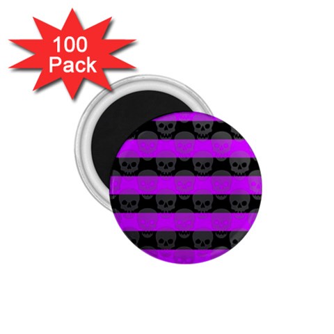 Purple Goth Skulls  1.75  Magnet (100 pack)  from ArtsNow.com Front