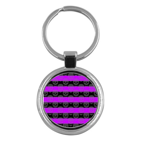 Purple Goth Skulls  Key Chain (Round) from ArtsNow.com Front