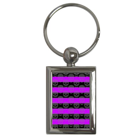 Purple Goth Skulls  Key Chain (Rectangle) from ArtsNow.com Front