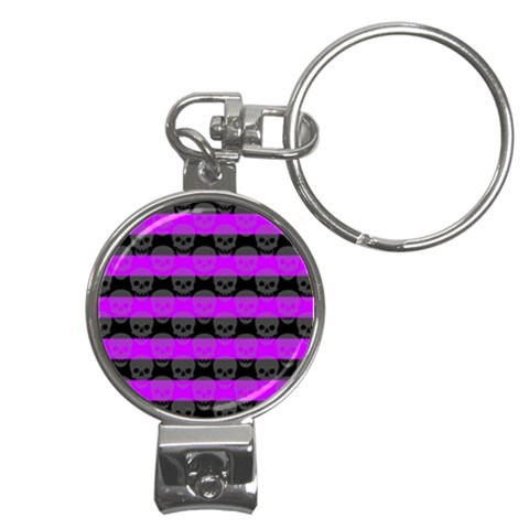 Purple Goth Skulls  Nail Clippers Key Chain from ArtsNow.com Front