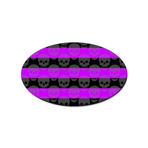 Purple Goth Skulls  Sticker (Oval) from ArtsNow.com Front