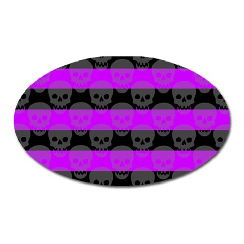 Purple Goth Skulls  Magnet (Oval) from ArtsNow.com Front