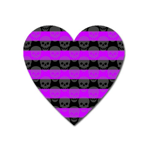 Purple Goth Skulls  Magnet (Heart) from ArtsNow.com Front