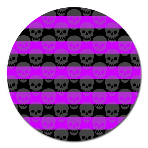 Purple Goth Skulls  Magnet 5  (Round) from ArtsNow.com Front