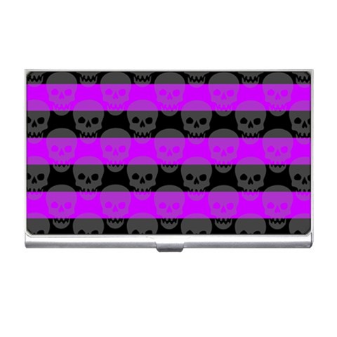 Purple Goth Skulls  Business Card Holder from ArtsNow.com Front