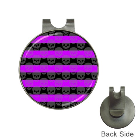 Purple Goth Skulls  Golf Ball Marker Hat Clip from ArtsNow.com Front