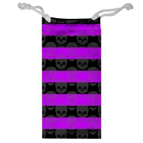 Purple Goth Skulls  Jewelry Bag from ArtsNow.com Front