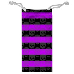 Purple Goth Skulls  Jewelry Bag from ArtsNow.com Front