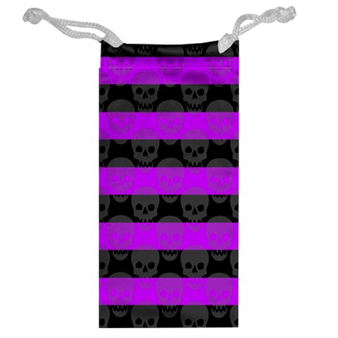 Purple Goth Skulls  Jewelry Bag from ArtsNow.com Back