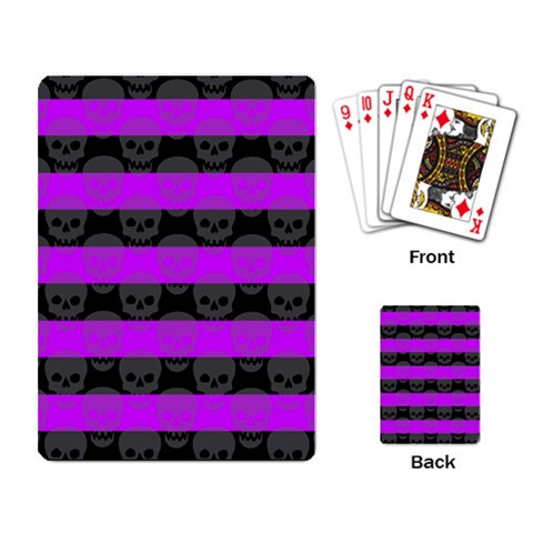 Purple Goth Skulls  Playing Cards Single Design from ArtsNow.com Back