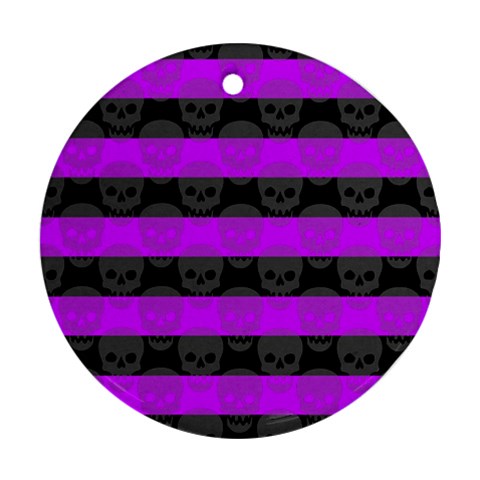 Purple Goth Skulls  Round Ornament (Two Sides) from ArtsNow.com Front