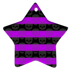 Purple Goth Skulls  Star Ornament (Two Sides) from ArtsNow.com Front