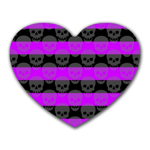 Purple Goth Skulls  Mousepad (Heart) from ArtsNow.com Front