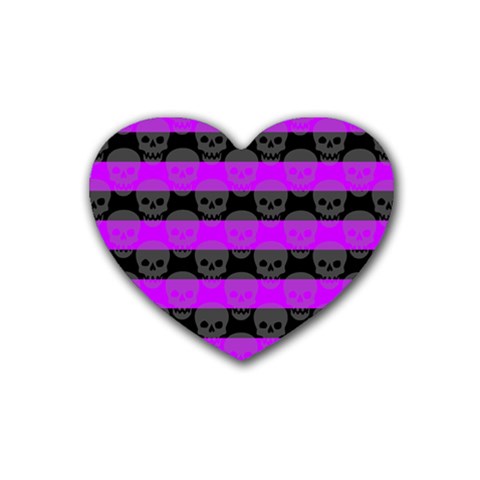 Purple Goth Skulls  Heart Coaster (4 pack) from ArtsNow.com Front