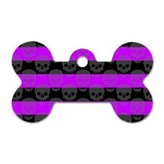 Purple Goth Skulls  Dog Tag Bone (Two Sides) from ArtsNow.com Front