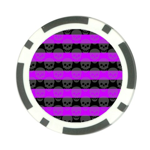 Purple Goth Skulls  Poker Chip Card Guard from ArtsNow.com Front