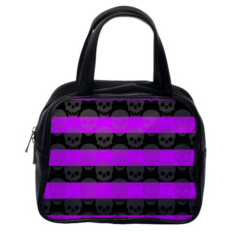 Purple Goth Skulls  Classic Handbag (One Side) from ArtsNow.com Front