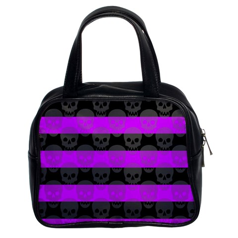 Purple Goth Skulls  Classic Handbag (Two Sides) from ArtsNow.com Front