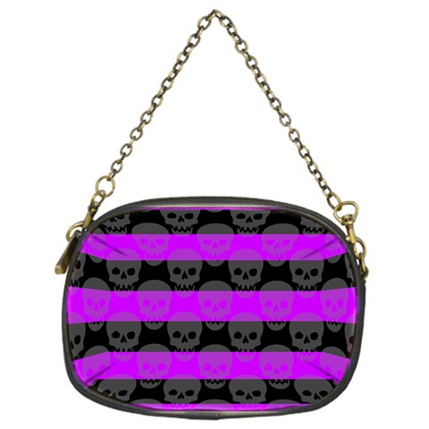 Purple Goth Skulls  Chain Purse (One Side) from ArtsNow.com Front