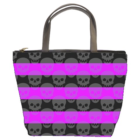 Purple Goth Skulls  Bucket Bag from ArtsNow.com Front