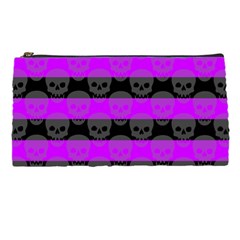 Purple Goth Skulls  Pencil Case from ArtsNow.com Front