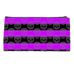 Purple Goth Skulls  Pencil Case from ArtsNow.com Back