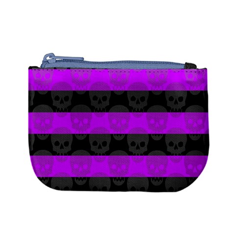 Purple Goth Skulls  Mini Coin Purse from ArtsNow.com Front