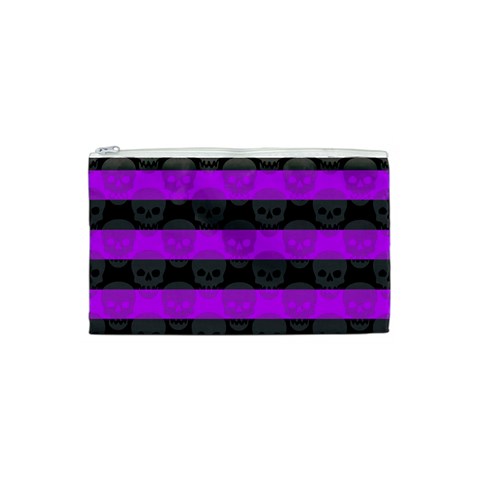 Purple Goth Skulls  Cosmetic Bag (Small) from ArtsNow.com Front