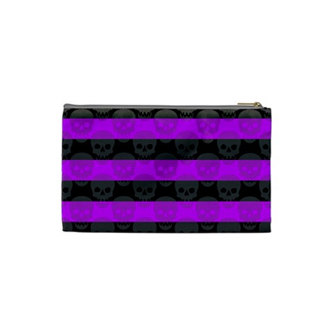 Purple Goth Skulls  Cosmetic Bag (Small) from ArtsNow.com Back