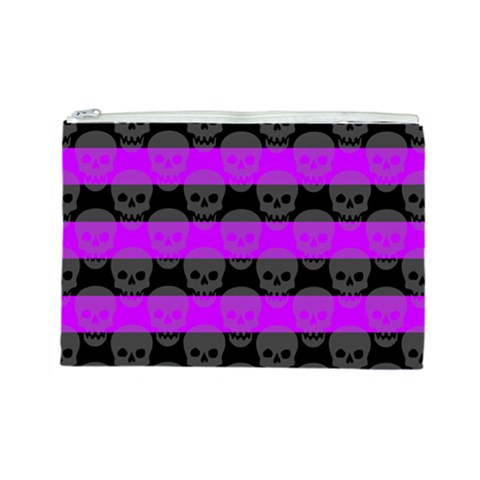 Purple Goth Skulls  Cosmetic Bag (Large) from ArtsNow.com Front