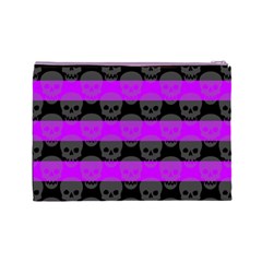 Purple Goth Skulls  Cosmetic Bag (Large) from ArtsNow.com Back