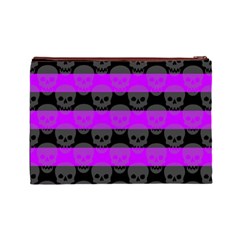 Purple Goth Skulls  Cosmetic Bag (Large) from ArtsNow.com Back