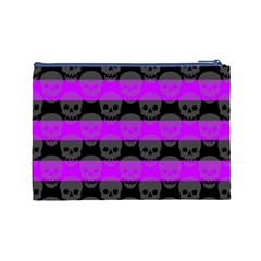 Purple Goth Skulls  Cosmetic Bag (Large) from ArtsNow.com Back