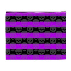 Purple Goth Skulls  Cosmetic Bag (XL) from ArtsNow.com Back