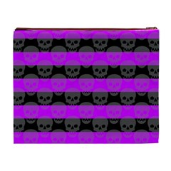 Purple Goth Skulls  Cosmetic Bag (XL) from ArtsNow.com Back