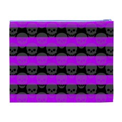 Purple Goth Skulls  Cosmetic Bag (XL) from ArtsNow.com Back